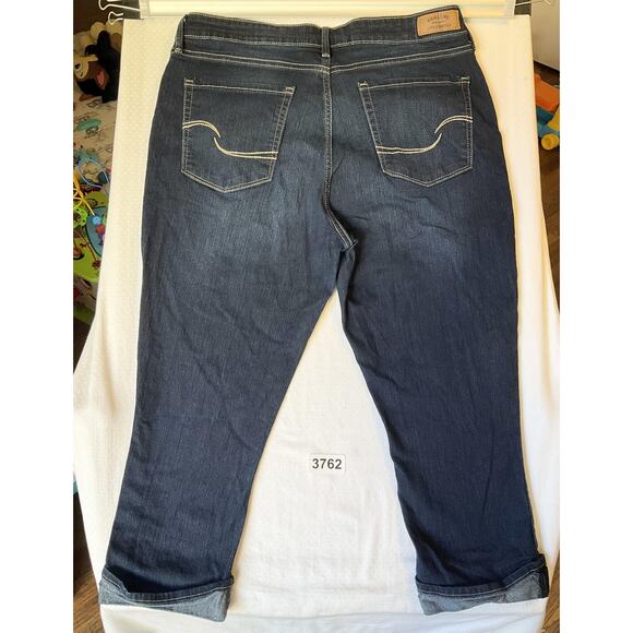 Signature By Levi's Women Jeans 16 - W33 Dark Blue Denim Modern Capri Mid Rise - Picture 12 of 12